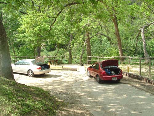 Unload area, left of the office